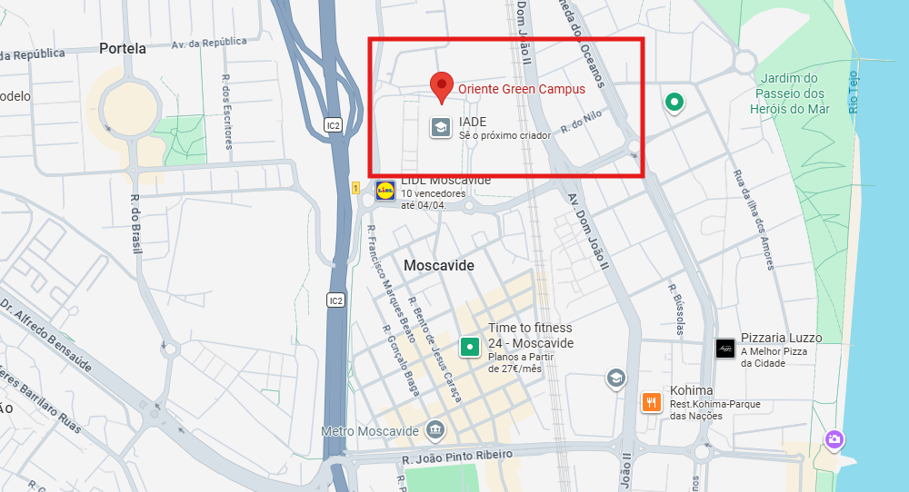 Mapa do Oriente Green Campus